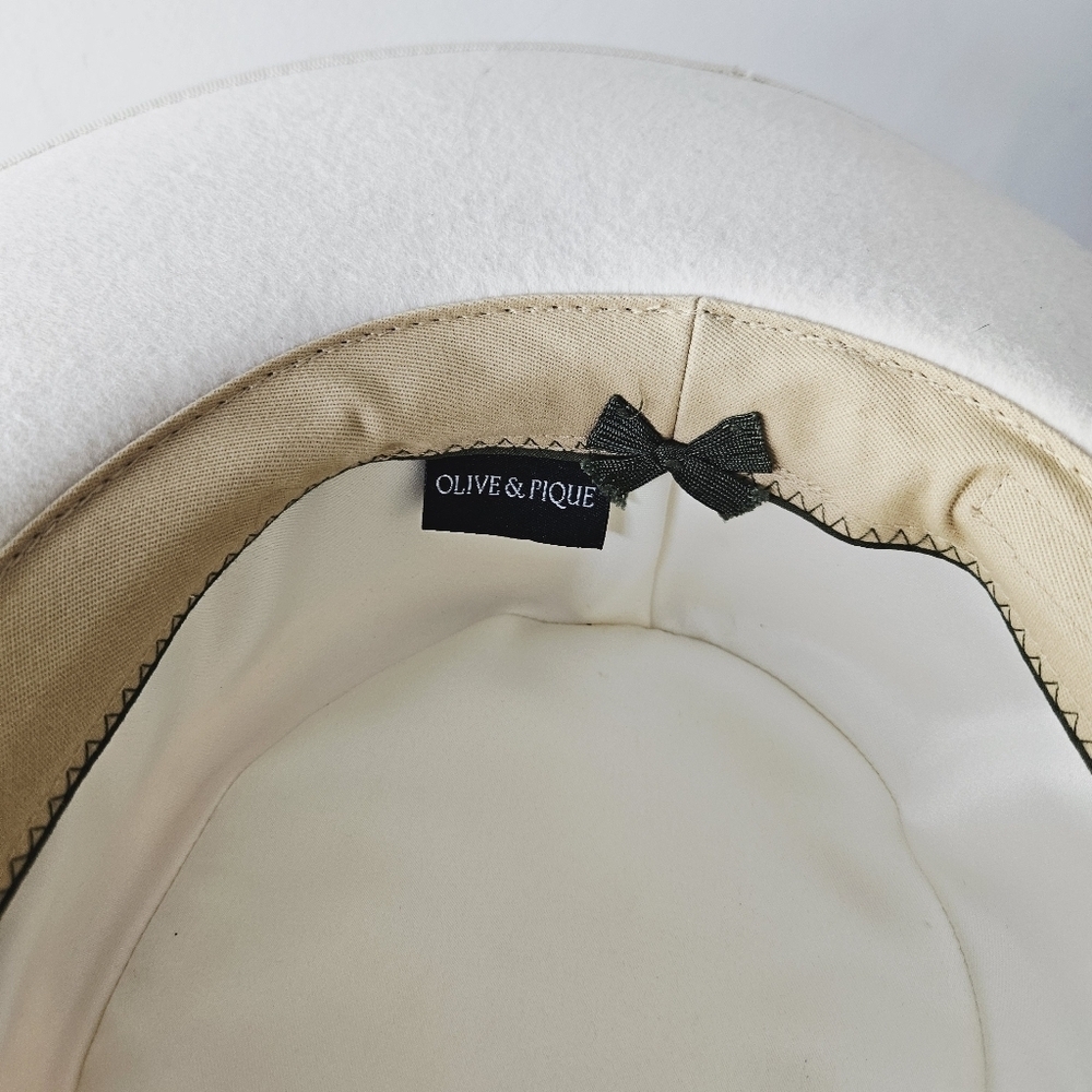 Olive & Pique The Aukai Gambler Wool Felt Hat Scallop Shell Ribbon Detail - Picture 7 of 7